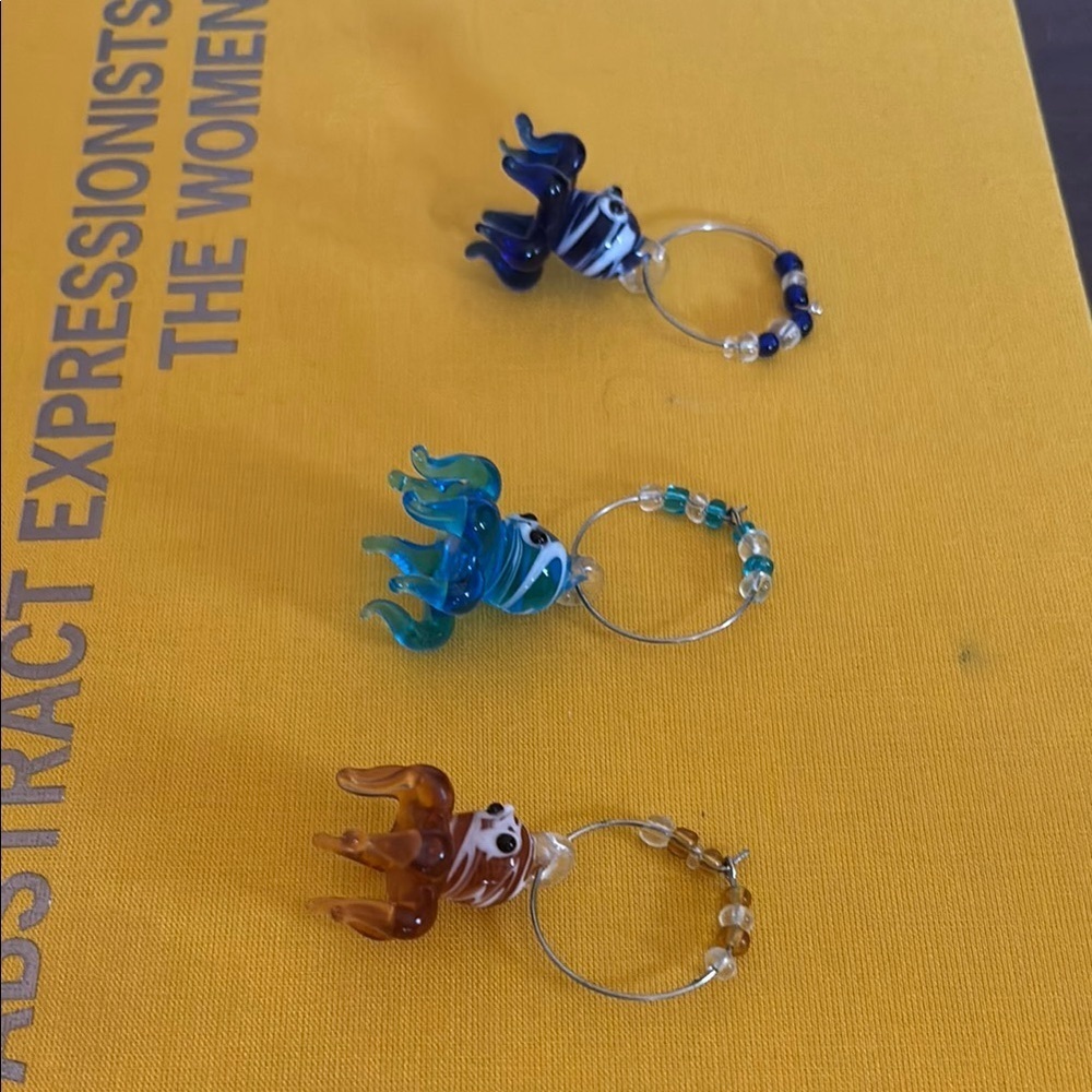 Pier 1 Multicolor Octopus Wine Charms- EUC